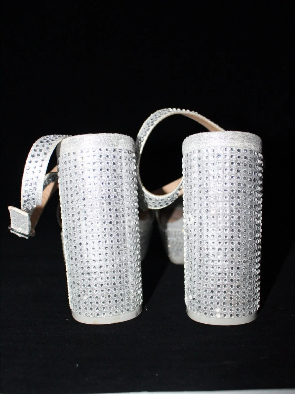 Call It Spring Silver Rhinestone Platform Sandals - Picture 4 of 5